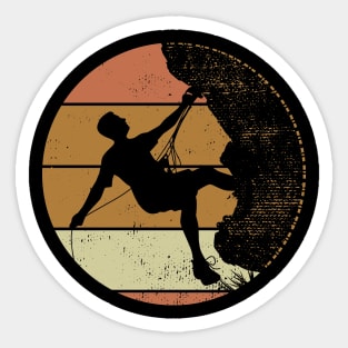 Retro Vintage Climbing The Mountain Climber Vintage Sticker